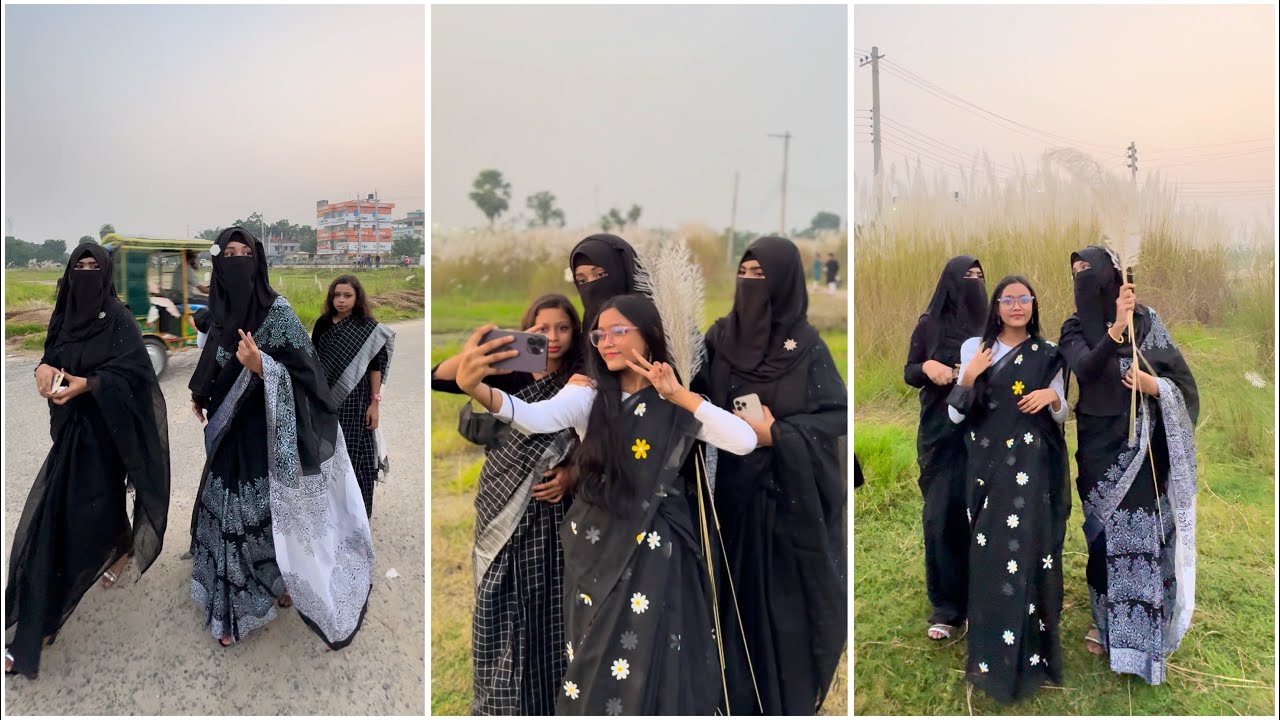 বোনদের নিয়ে প্রথমবার কাশবনে ঘুরতে এসেছি🖤