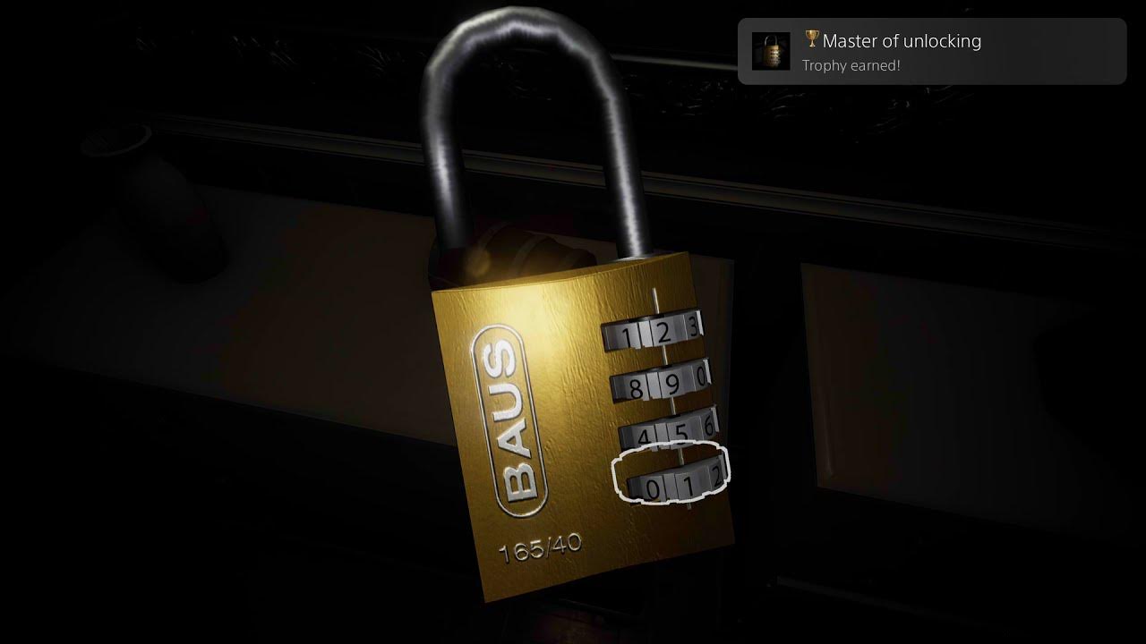 Padlock Code Combination Master of Unlocking Trophy Evil Inside