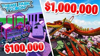 $100k VS $1,000,000 THEME PARKS in Theme Park Tycoon 2 Roblox