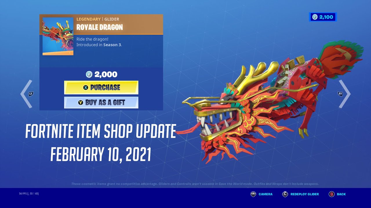 Fortnite Item Shop *NEW* Royale Dragon Glider (February 10, 2021