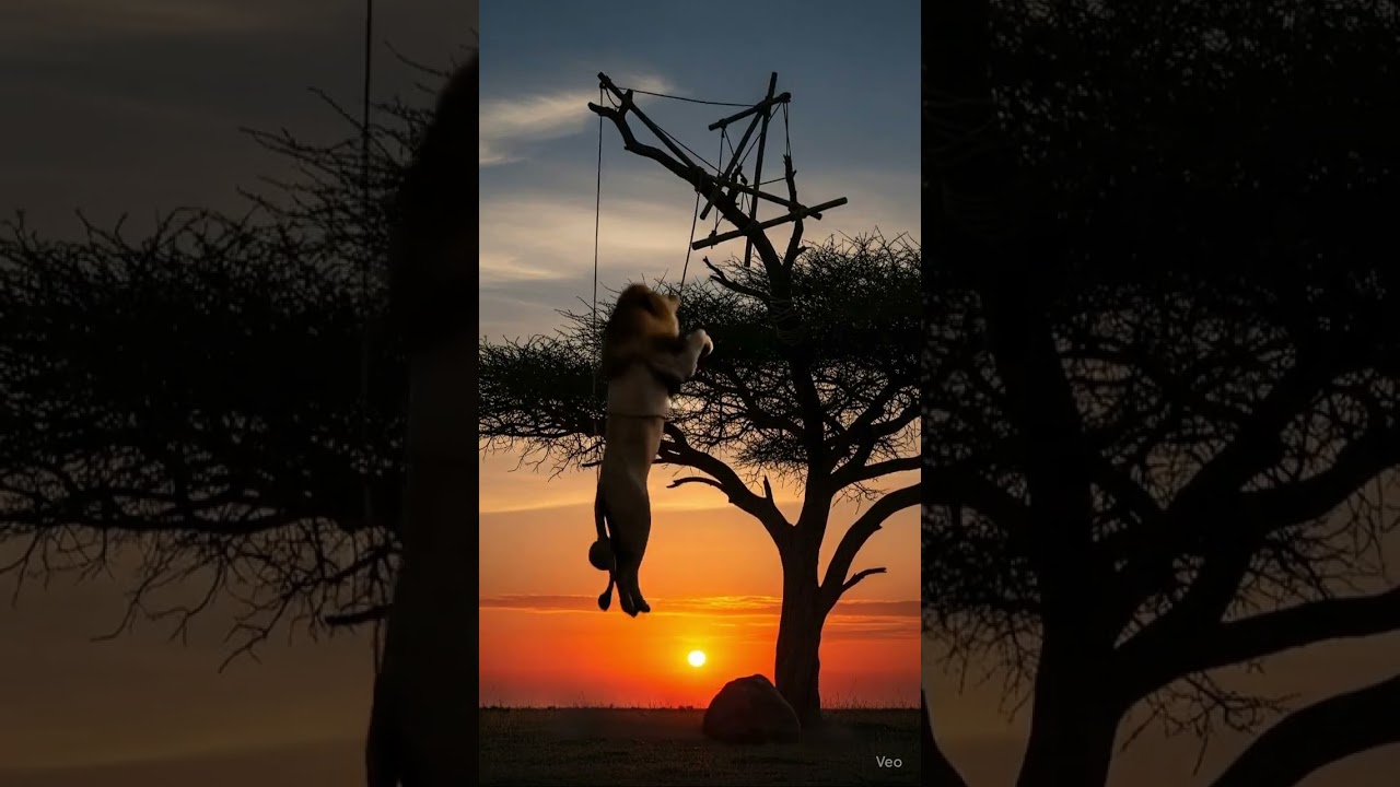 The Lion Took the Meat… Now It Can’t Stop Swinging 🦁⏳🎯