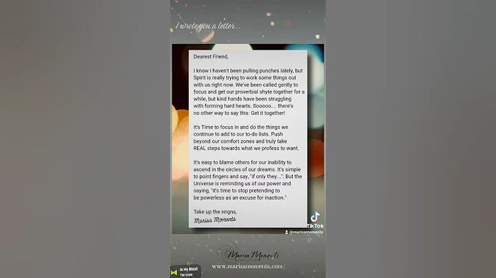 I wrote you a letter...
