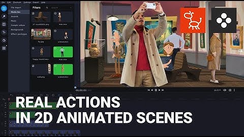 Mix Real Actions with 2D Animated Scenes for Video Makers | Cartoon Animator, Movavi