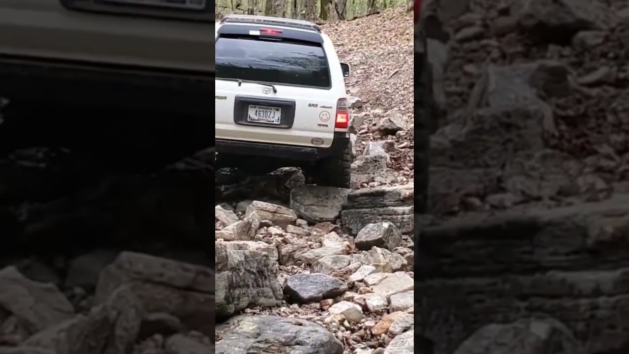 35s, 4.88s and dual lockers. 2000 4runner sr5 on the rocks at Flat Nasty offroad park