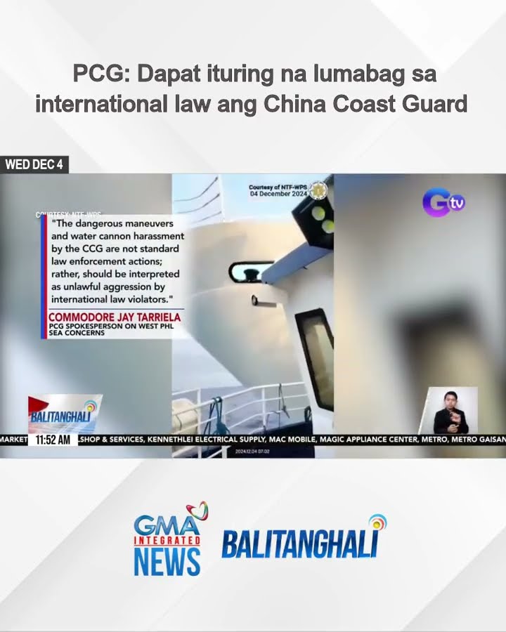 PCG - Dapat ituring na lumabag sa international law ang China Coast Guard | Balitanghali