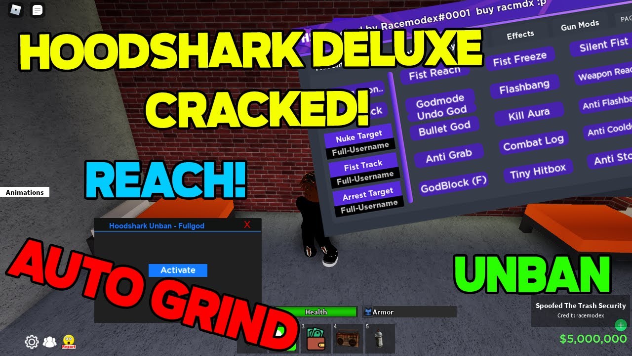 Roblox Da Hood Cracked Hoodshark Deluxe Script Hack Unban Full Godmode Silent Aim Autogrind Youtube - how to pull up exploit logs on tryhard3 roblox