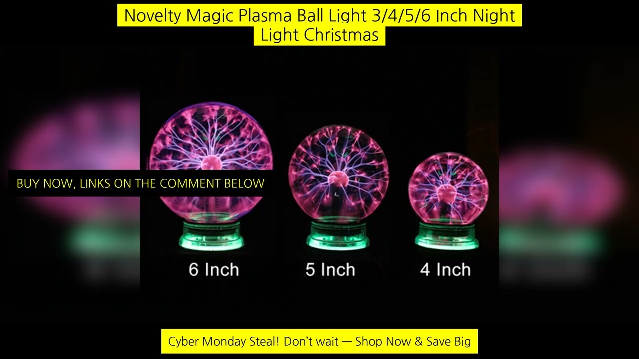 Novelty Magic Plasma Ball Light 3/4/5/6 Inch Night Light Christmas Kids Gift