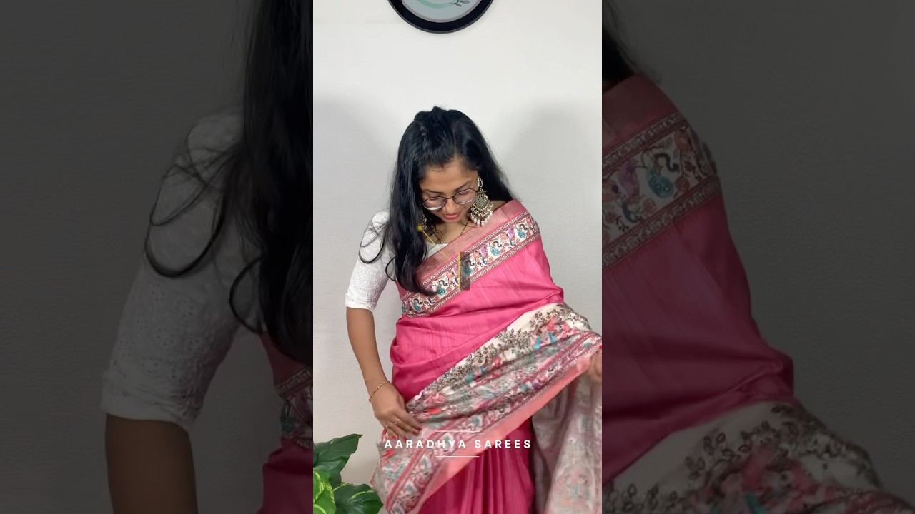 Tussar Silk Madhubani Digital Printed Saree