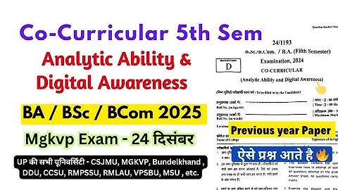 Analytic Ability and Digital Awareness 5th semester | Co-curricular 5th semester mgkvp | BA BSc BCom