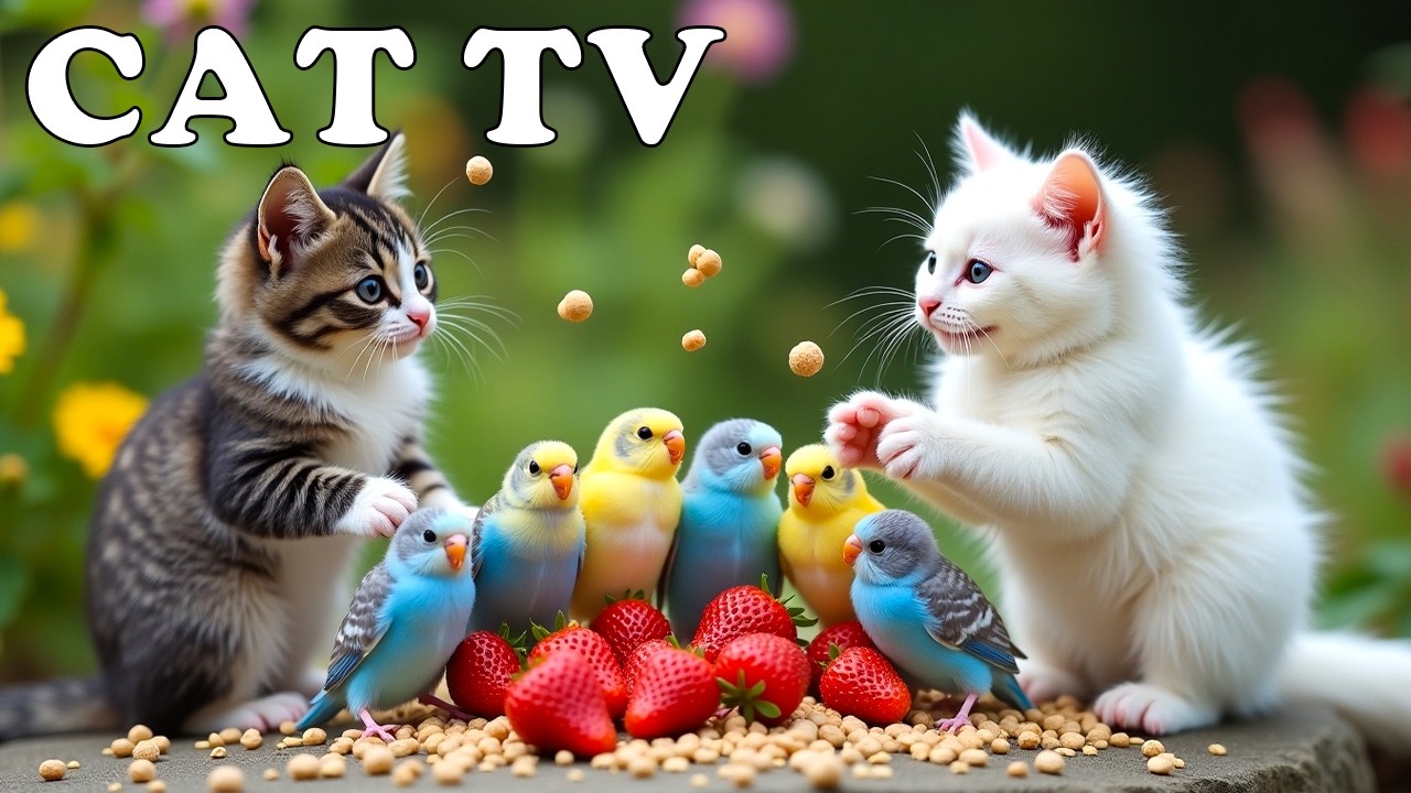 4K CAT TV 🎥 Cheeky Birds Stealing Seeds 🐦⚡ Fun Bird Action Cats Love 😻 TV FOR CAT When Home Alone