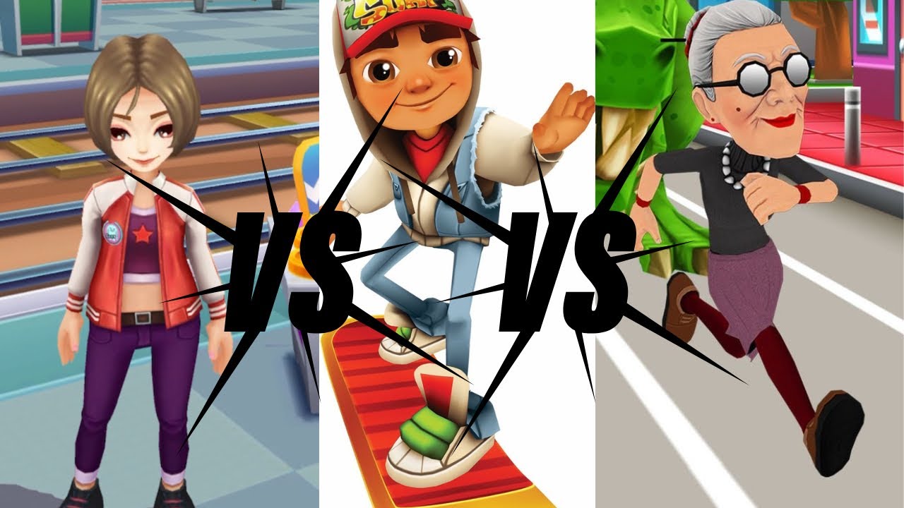 Subway surfers classic VS Angry Gran Run VS Subway Princess Runner ...