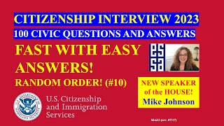 2024 EASY Answer Fast USCIS Official 100 Civics Questions and Answers US Citizenship Interview 2024