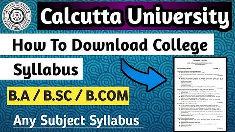 Calcutta University Syllabus || College Syllabus Download || How To Download College Syllabus || C.U