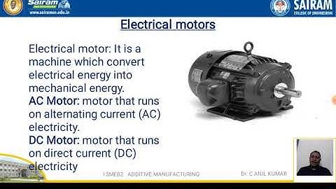 LECTURE VIDEO _ 15M382_ MODULE 2.  ELECTRIC MOTOR. Dr C Anil Kumar