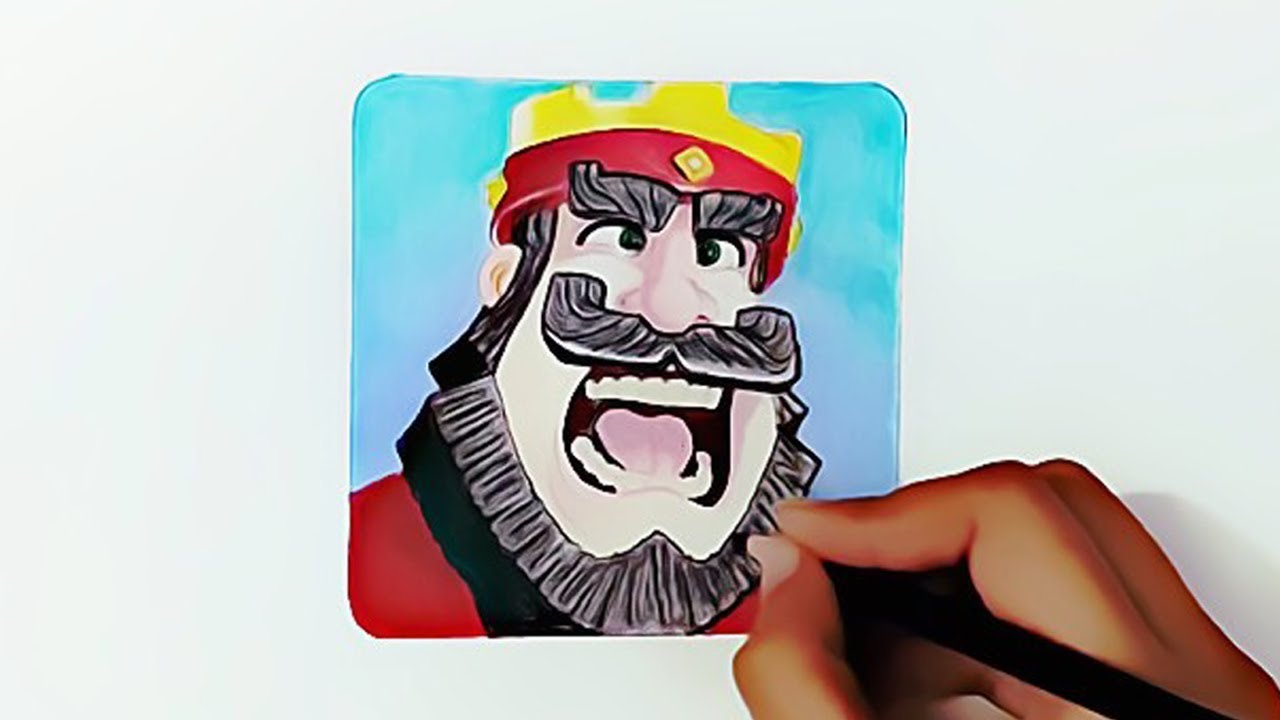 How To Draw A King Of Clash Royale Logo Youtube