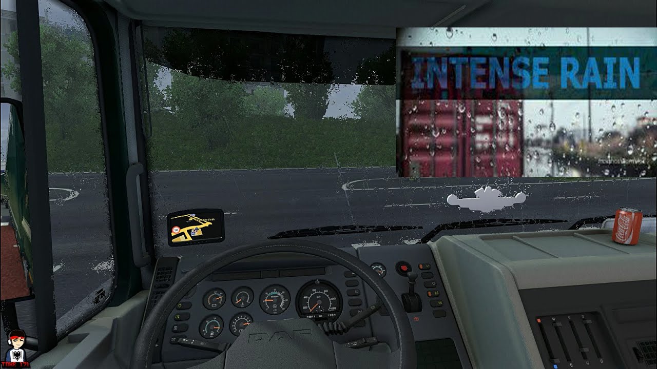 Intense Rain By Kanayan V1.3.1  ETS2 1.38 | PC Mod