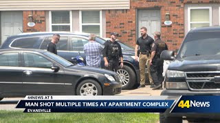Victim shot three times in Evansville, suspect on the run