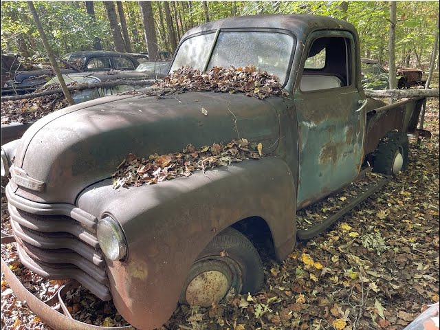 W R takes us to see his car hoard part 1 not barn finds but woods finds cool hot rod and rat rod