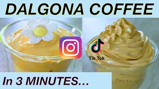 Dalgona Coffee Recipe - How to Make Whipped Coffee Frothy Coffee