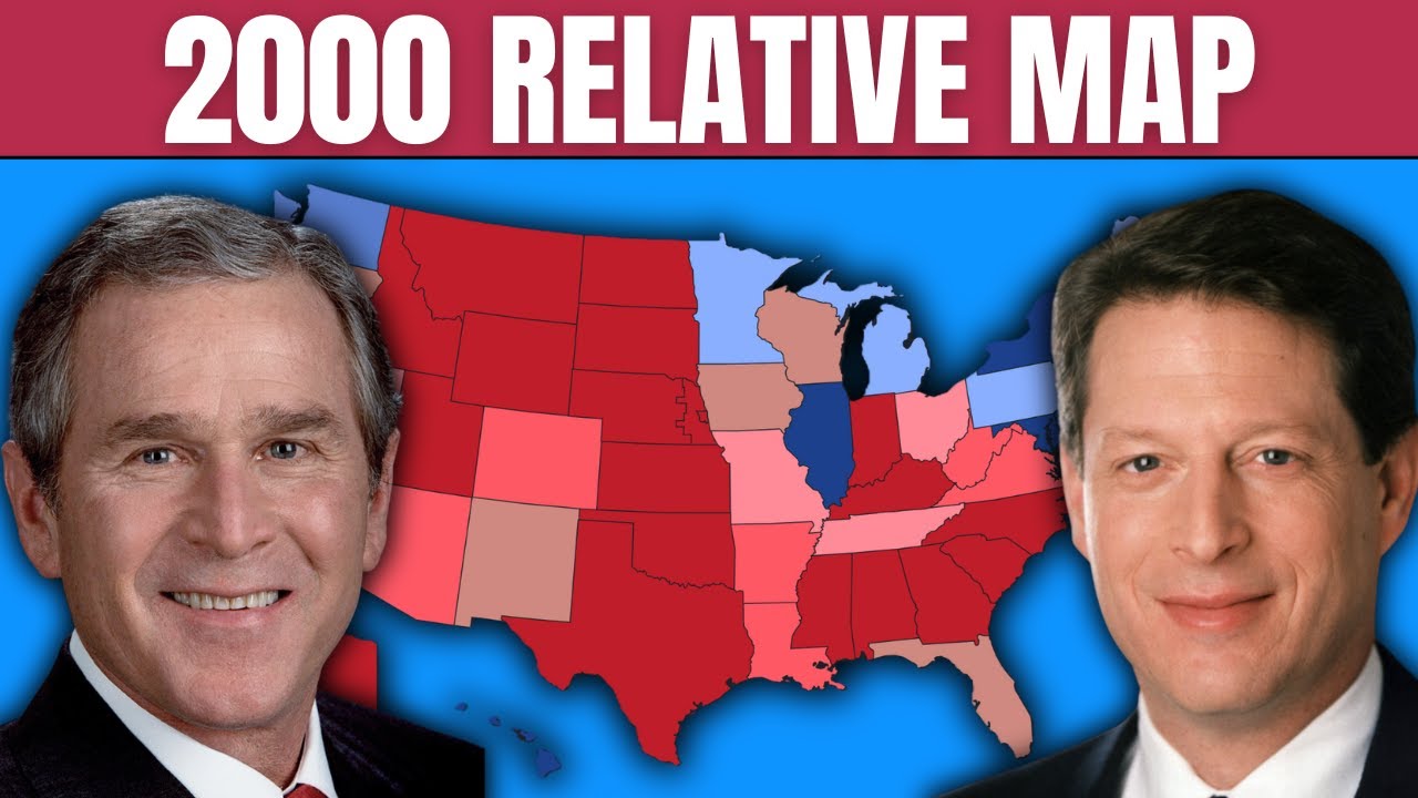 How Each State Voted Relative To The Country In 2000