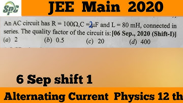 An AC circuit has R = 100 ohm, C = 2 microF and L = 80 mH in series.  The quality factor of the cir
