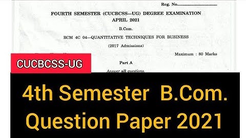 QUANTITATIVE TECHNIQUES FOR BUSINESS            |           4th Sem  B.Com.  (Q/P)  2021  #calicut