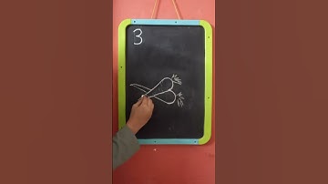 Easy carrots drawing with No 3.#kidsdrawing #easydrawing#shorts #artprojectsforkids  #drawingforkids