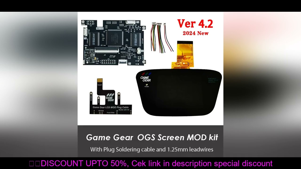New GG V4.2 OGS Screen Mod Kits with Plus Soldering Cable For GG SEGA Game Gear V4.2 IPS Pre Laminat