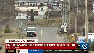 VIDEO: 5 teens arrested after East Haven police corner stolen vehicle on dead end street