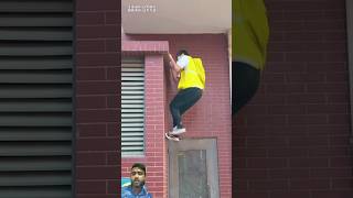 Wait for the Ending... Crazy Stunt! 🔥 #Parkour #Stunt #WallClimb #reaction #Skills #Amazing #Shorts