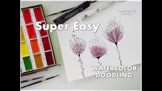 Watercolor Doodles For Beginners Very Easy Process ♡ Maremi's Small Art ♡