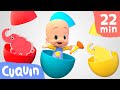 Surprise eggs with cuquin learn the colors and much more s  cartoons for babies
