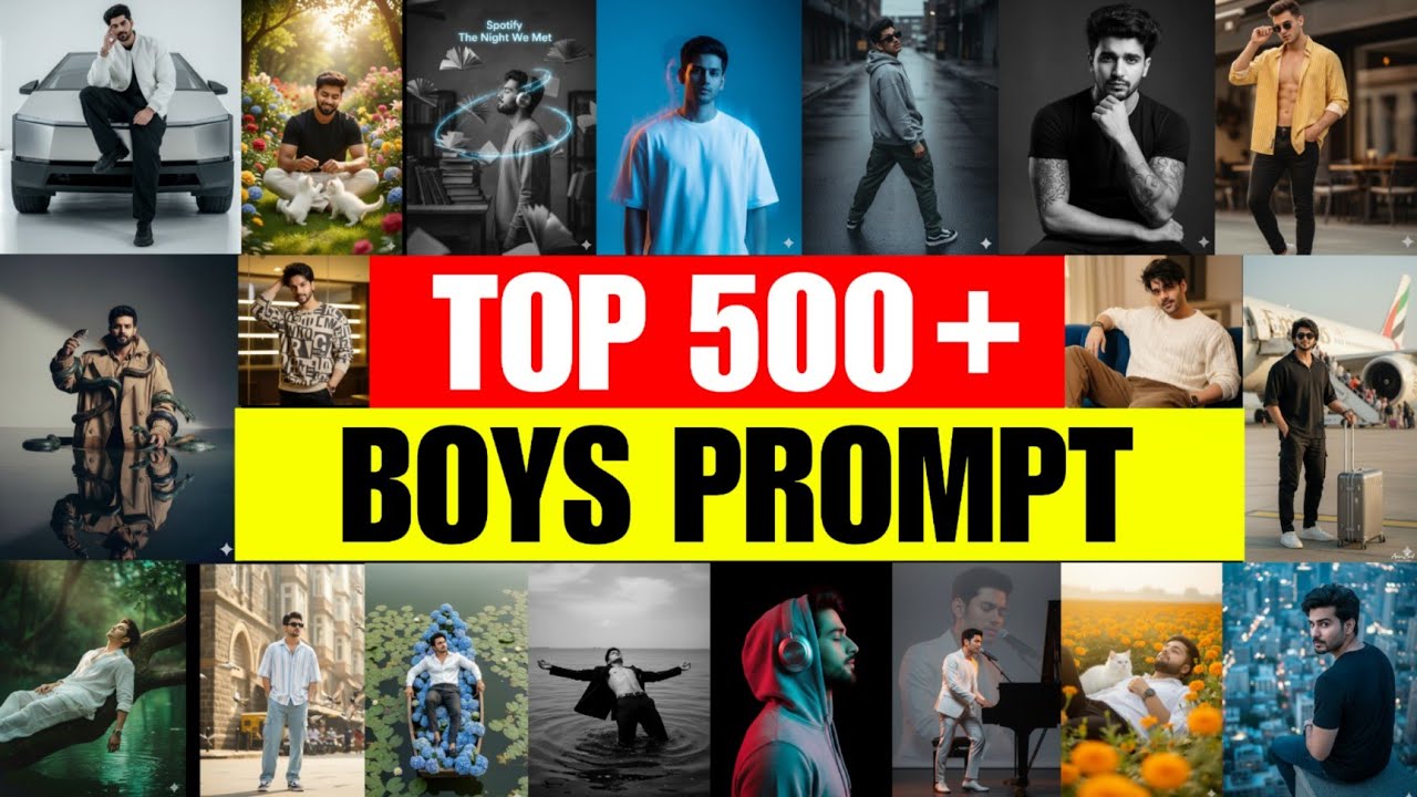 Top 500 New Gemini Prompt for Boys | Trending Gemini Ai Photo Editing Prompts ✨