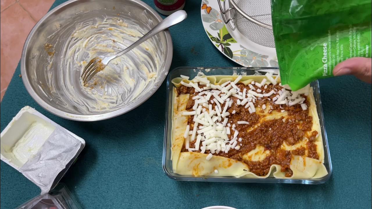 Simple Lasagna air fry. 10 mins cooking time. Video made in iMovie app