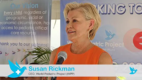 Susan Rickman at opening of operating theatre in SVG