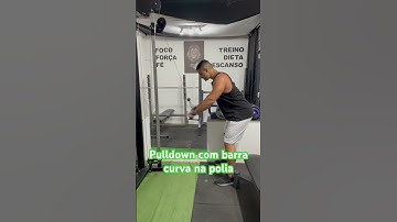 Pulldown com barra curva na polia - prof. Matheus Gomes