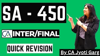 SA 450 Evaluation of Misstatements Identified during the Audit By  @CAJyotiGarg