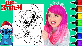 Coloring Stitch Christmas Coloring Page Disney Lilo & Stitch | Ohuhu Paint Markers