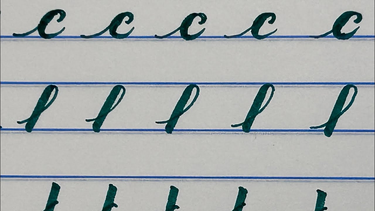 How to write basic strokes for cursive lettering in brush pen tutorial ...