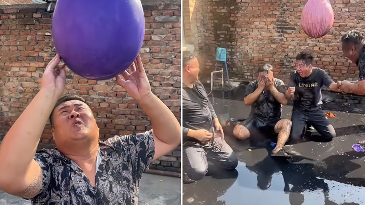 Захватывающее испытание — резать воздушные шары с силой ножа, слой за слоем.