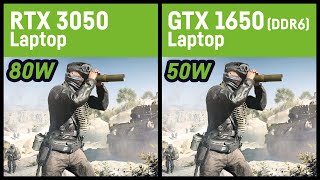 RTX 3050 80W vs. GTX 1650 (DDR6) Laptop