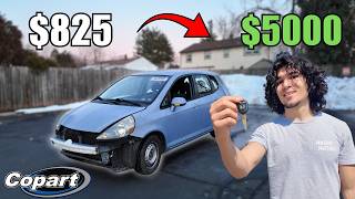I Flipped A Wrecked Honda Fit In 24 Hours