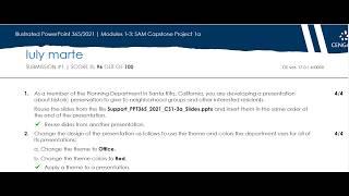 Module 1: 3 SAM Capstone Project 1a | IL_PPT365_2021_CS1-3a| PowerPoint | SAM Cengage |Ms office 365