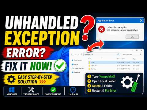 How to Fix Unhandled Exception Error in Windows | Easy Solution