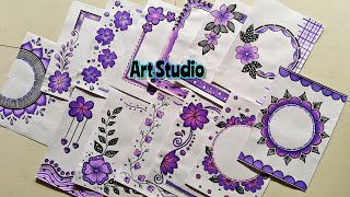 20 PURPLE BORDER DESIGNS/PROJECT WORK DESIGNS/A4 SHEET/FILE/FRONT PAGE DESIGN FOR SCHOOL PROJECTS