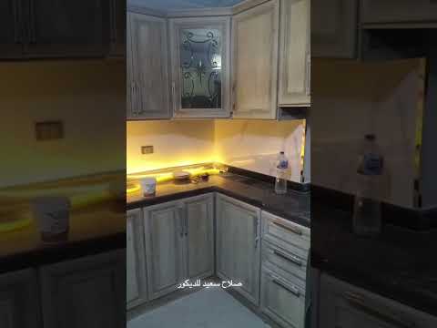 قبل وبعد تركيب بديل الرخام  في المطبخ من صلاح سعيد للديكور بديل الرخام رخام ديكور