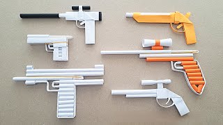 DIY - MAKING 6 AMAZING GUNS FROM A4 PAPER - ( Very Easy ! )