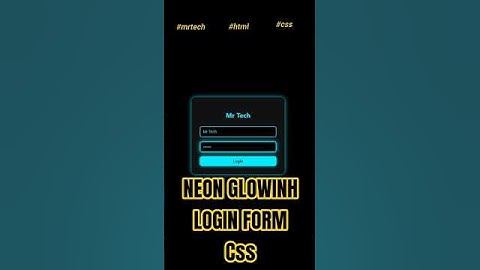✨How to Create a Neon Glow Login Form using HTML & CSS | No JavaScript ✨#coding #shorts