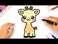 HOW TO DRAW A CUTE KAWAII GIRAFFE EASY ????❤️