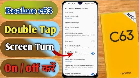 realme c63 mein double tap to screen lock kaise kare,realme c63 double tap to lock